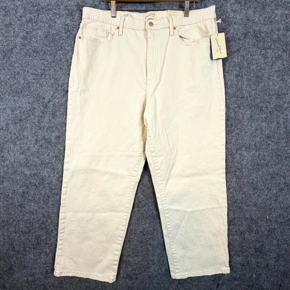 Universal Thread Jeans Womens 18/34R Cream Denim Vintage Straight Leg